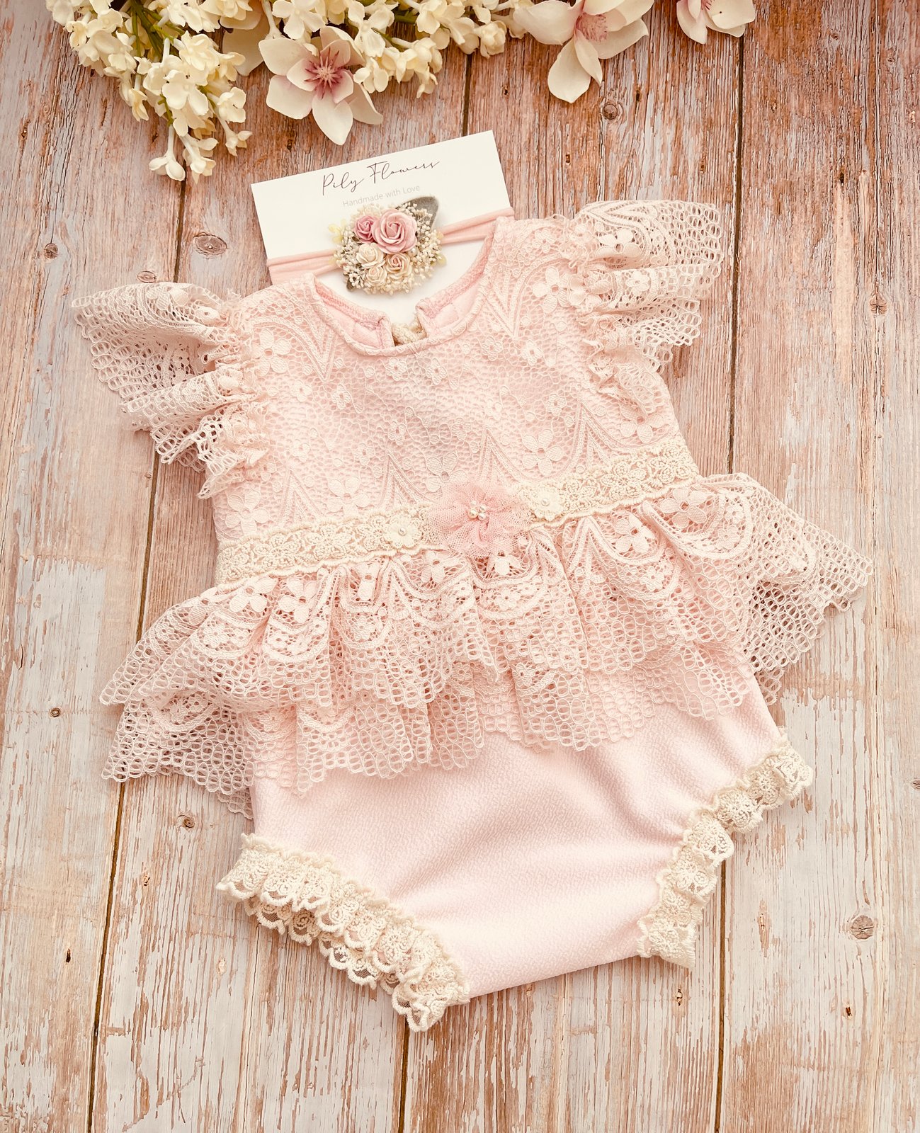 ameri SOFT LACE FLOWER ROMPERS
